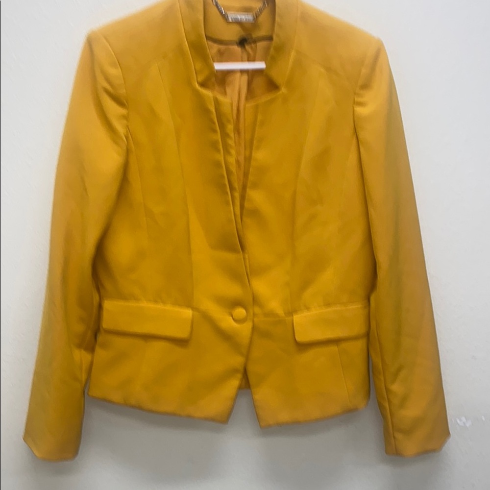 White House Black Market Mustard Yellow Tailored Blazer